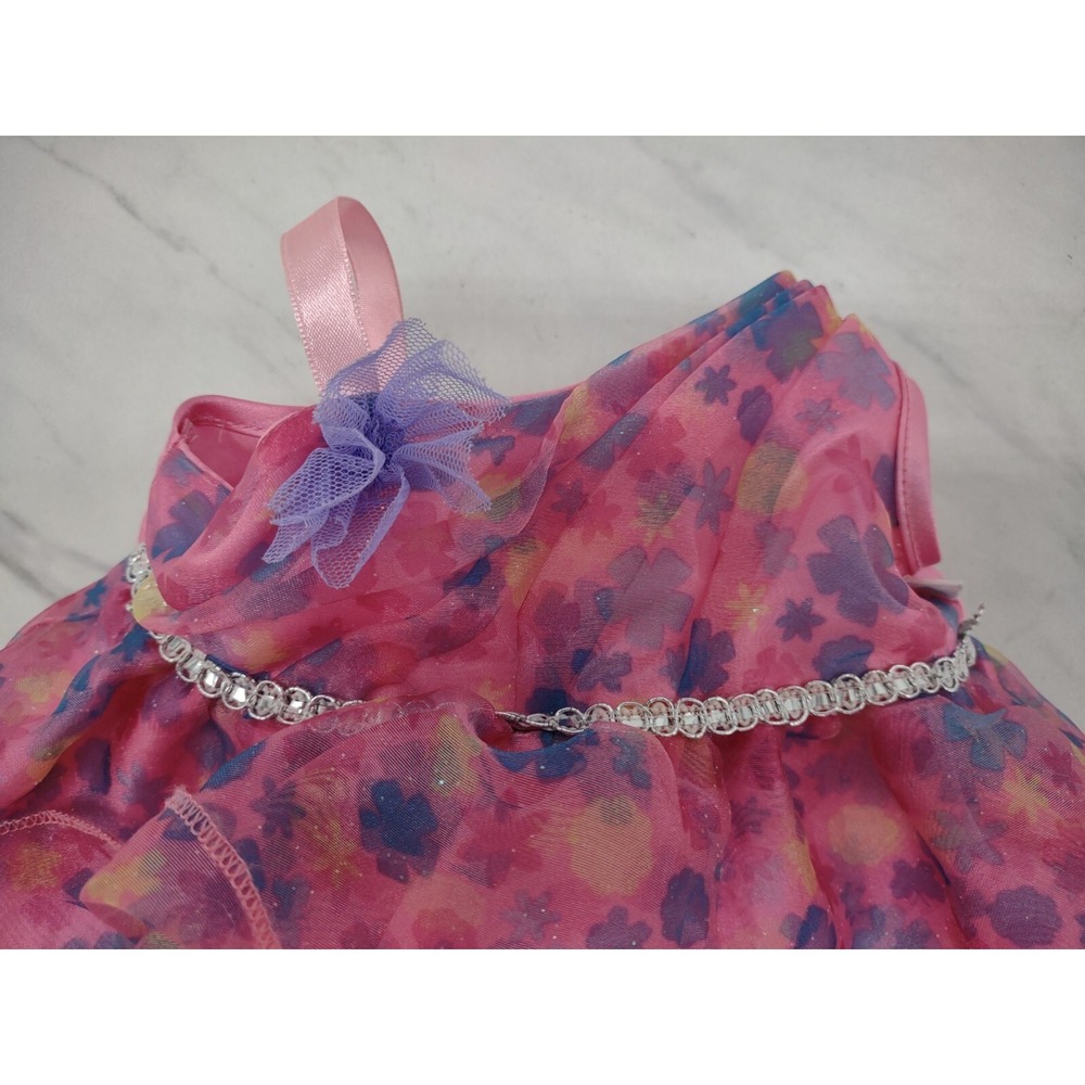 Build A Bear Pink Floral One Shoulder Princess Dress Shoes Wand Panties BAB - Picture 2 of 8